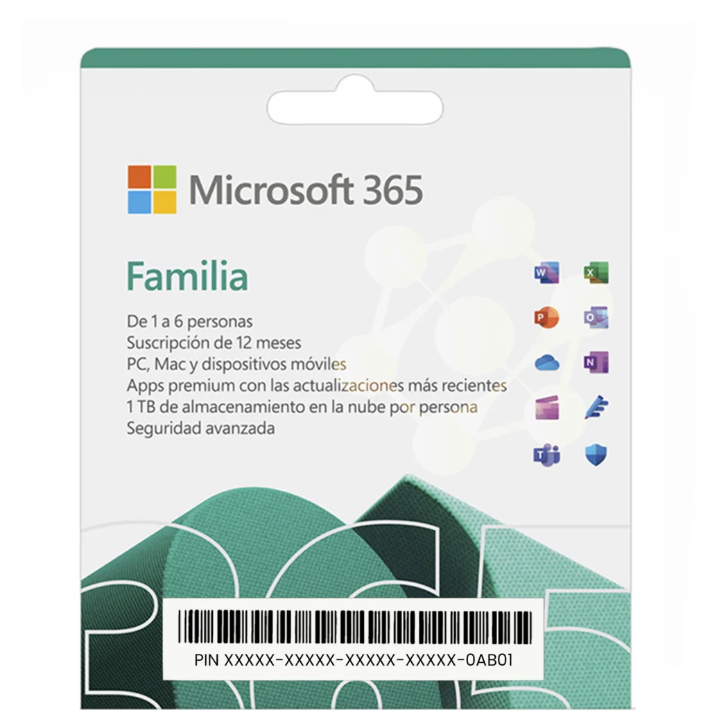 Office 365 Familia 1 Año - 6 Usuarios