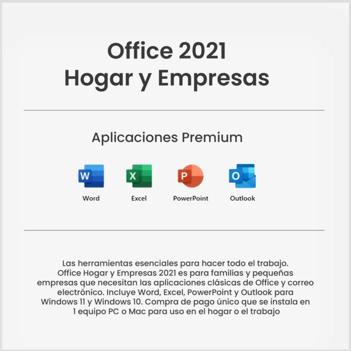 Office 2021 Hogar y Empresas - Descripción