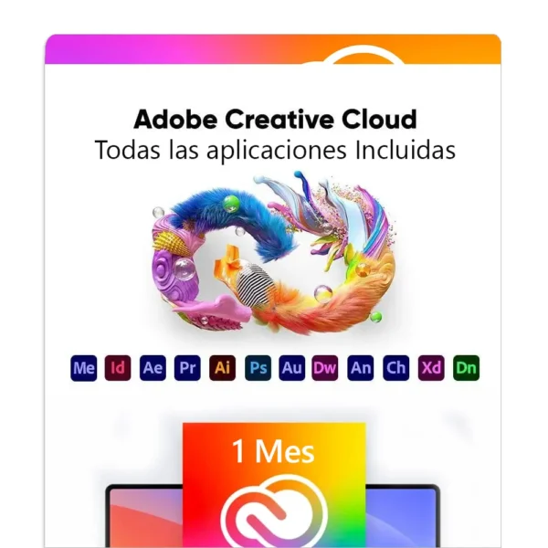 Adobe Creative Cloud 1 Mes - 2 Dispositivos