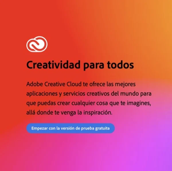 Adobe Creative Cloud 1 Mes - 2 Dispositivos