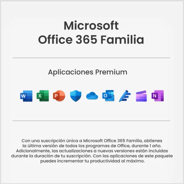 Office 365 Familia 15 Meses - 30 Dispositivos